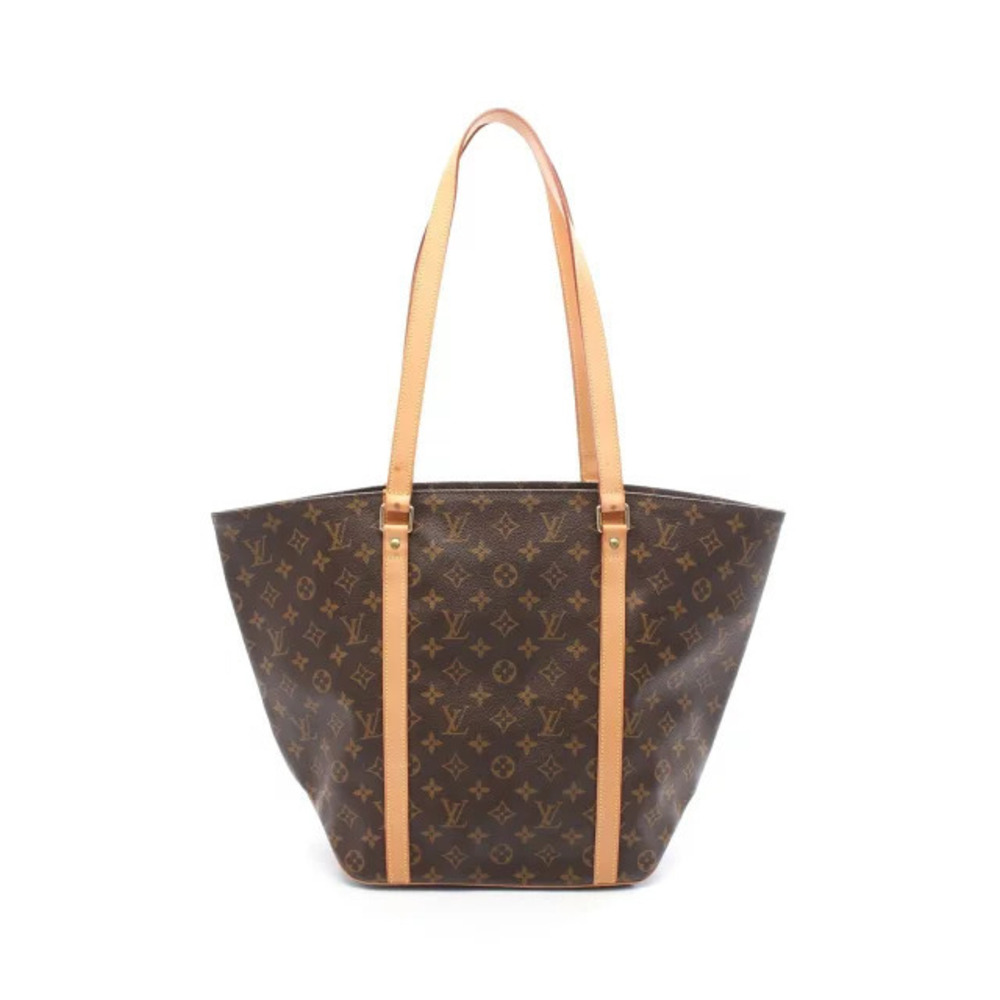Louis Vuitton Sac Shopping Tote Bag Canvas Leather Monogram Brown